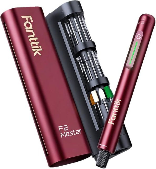 FANTTIK F2 Serie Akku-Drehwerkzeug mit CN-Stecker und Adapter in Rot - Bild 1