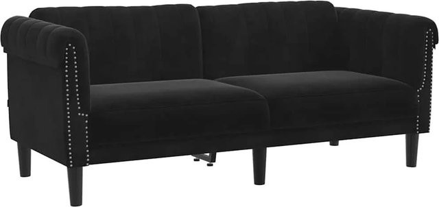 vidaXL 2-Sitzer Sofa in Schwarz aus Samt mit Massivholzrahmen und Armlehnen - Bild 1