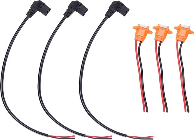 Fishine 3er-Set Gebogene Stromanschlusskabel mit wasserdichter Abdeckung für Elektroroller, Schwarz - Bild 1