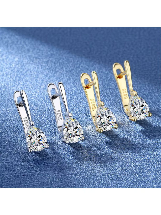 SAY Ohrstecker 925 Sterlingsilber, gelb/rosa/klarer Zirkon, Damen - Bild 3