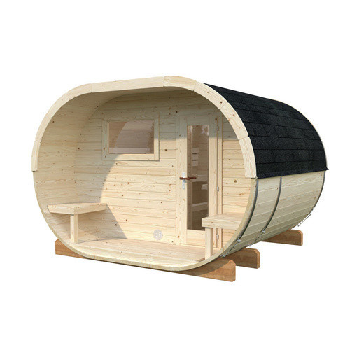PALMAKO Fasssauna Anette aus Fichte in Braun, H x B x T: 250 x 274 cm - Bild 2