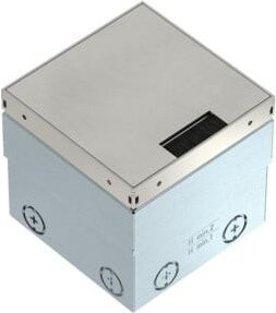 OBO Bettermann Bodensteckdose UDHOME2 aus Edelstahl in Silber, B/T/H: 14 x 14 x 11 cm - Bild 1