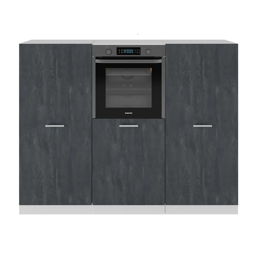 Vicco R-Line Einbauküche in Schwarz Beton und Weiß, Breite: 180 cm - Bild 3