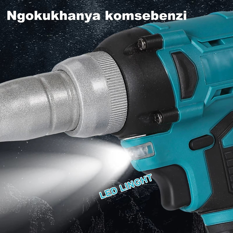 OWJHE Bürstenlose elektrische Nietpistole in Blau, Vollautomatische Pressnietpistole für 2,4-5,0mm Aluminium- und Edelstahl-Nieten, 20000N Nietkraft - Bild 4