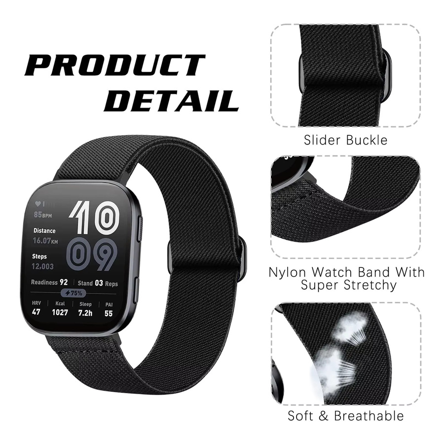 PEO Uhrenarmband Nylon, Schwarz, Unisex - Bild 2