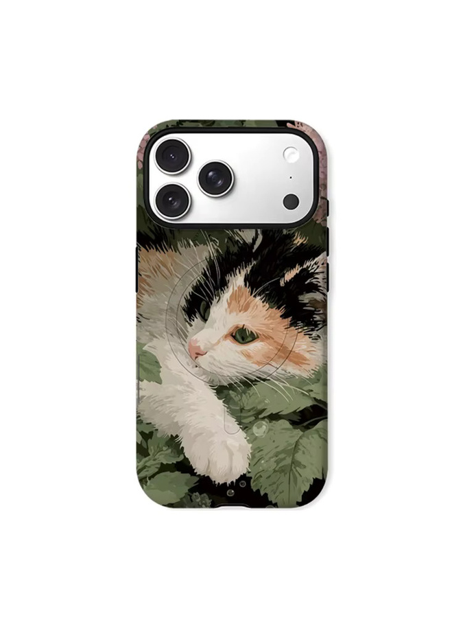 Robuste Handyhülle mit Calico-Katze im Garten für iPhone 17 16 15 14 13 Pro Max Plus von Potdemiel, Mehrfarbig - Bild 5