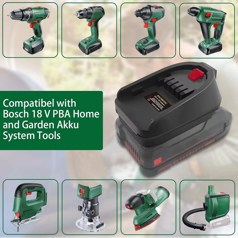 Batterieadapter XMSJ für Einhell 18V Li-Ionen-Akkus, Konverter für Bosch 18V PBA Akkus zur Nutzung mit Elektrowerkzeugen und Bohrmaschinen, Farbe: Schwarz - Bild 5