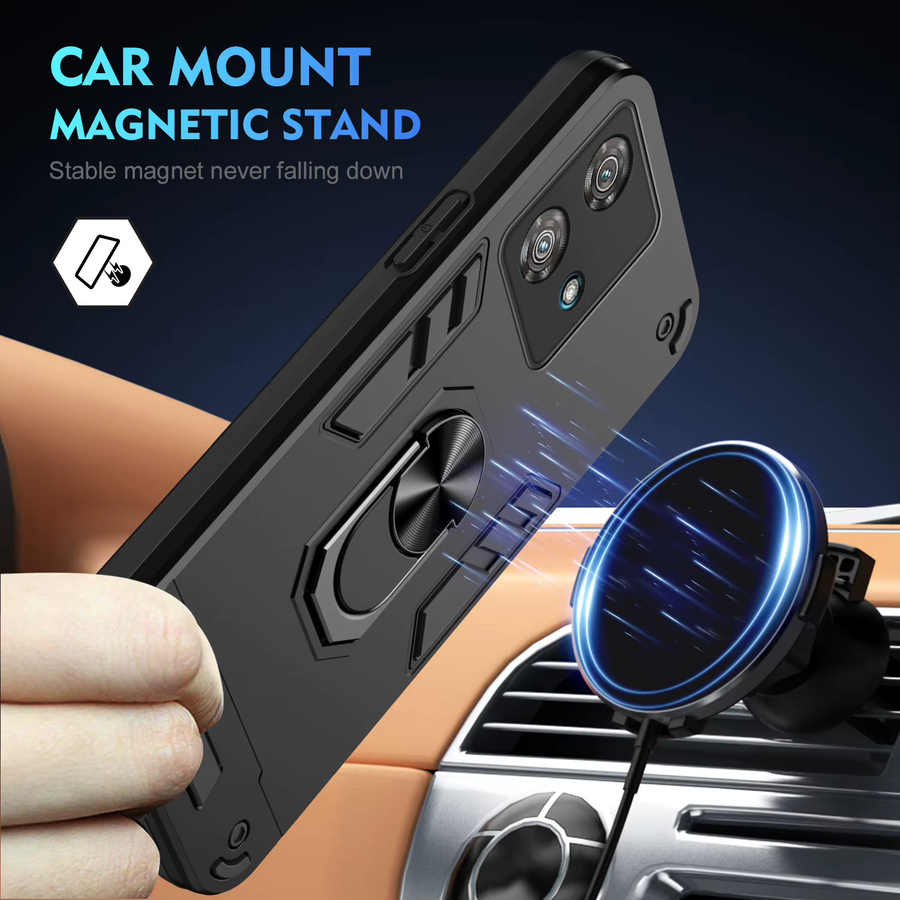Magnetische Luxus Protect Bumper Handyhülle für Motorola Moto Edge 40, 30 Pro und Neo Fusion in Schwarz und Grün - Bild 2