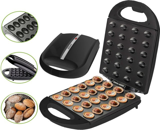 Zilan Elektrischer Nussbäcker Oresckis Nut Maker mit Antihaftbeschichtung, 1400 Watt, Schwarz - Bild 1