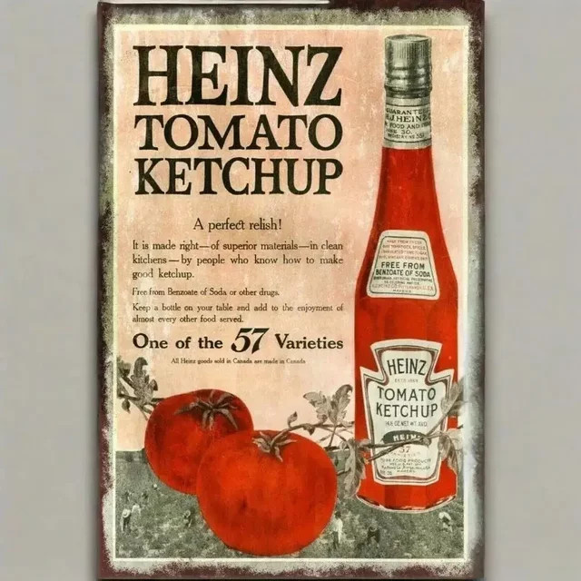 Heinz Tomato Ketchup Metallschild im Retro-Stil zur Küchendekoration - Bild 1