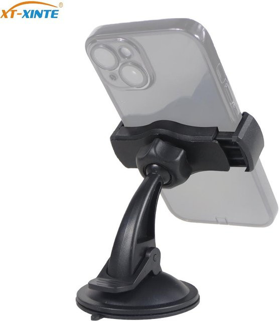 Universeller Auto-Handyhalter mit Saugnapf und 360 Grad Rotation, verstellbarer Telefonclip für Smartphones von 60-90 mm, Schwarz - Bild 1