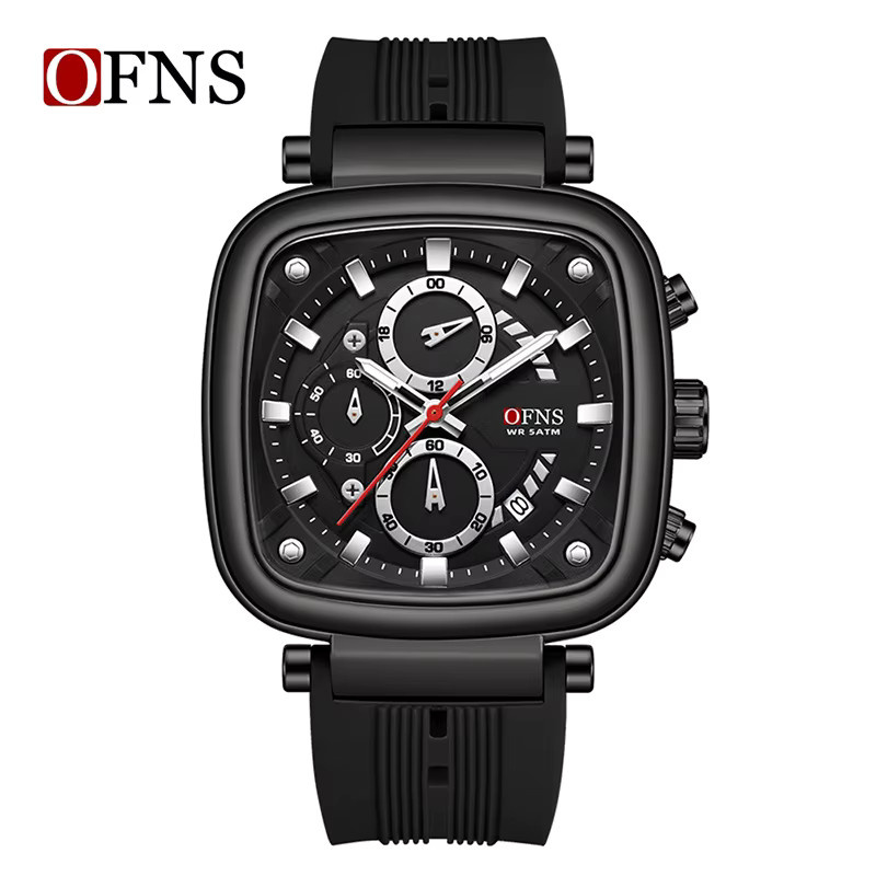 OFNS Chronograph, Quarz, Eckig, Silikonarmband, Herren - Bild 5