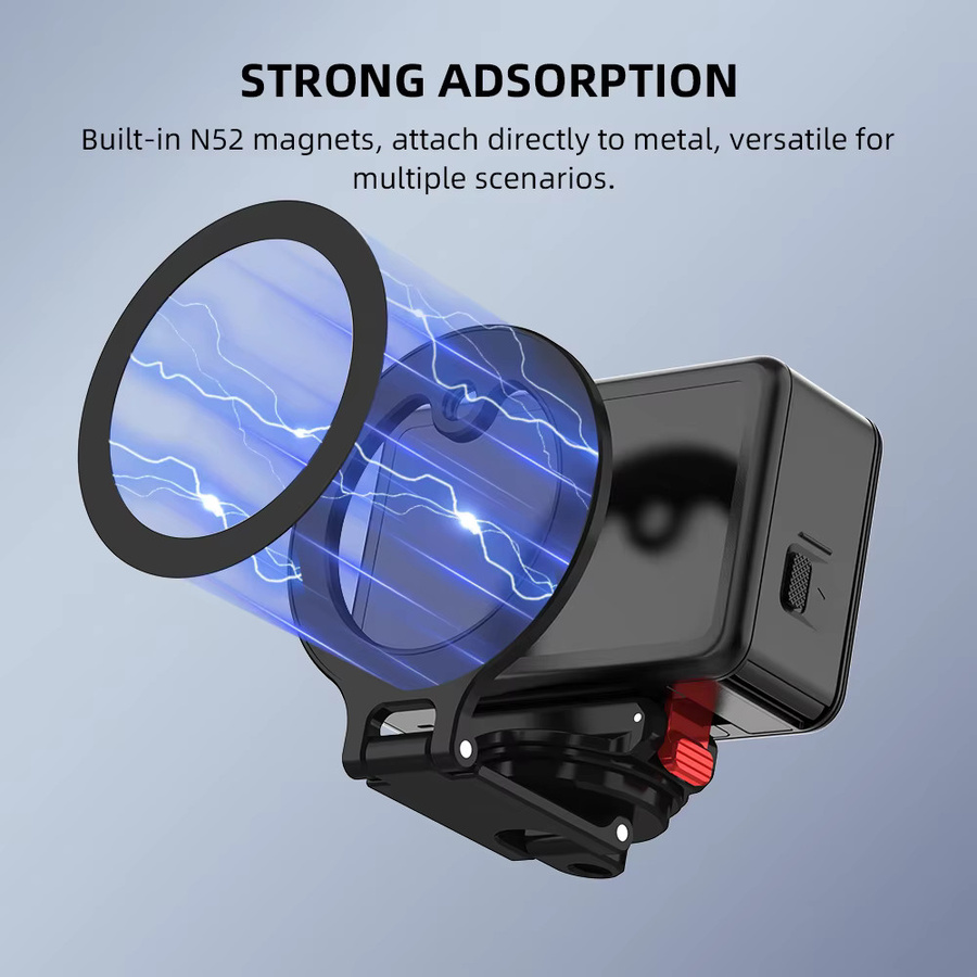 Flymile Magnethalterung in Schwarz für DJI Osmo Action 6/Nano und iPhone 17, 16, 15, 14, 13 mit Magsafe-Adapter und 1/4 Schraubenloch - Bild 3