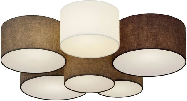 Lindby Deckenlampe Laurenz 6-flammige Wohnzimmerleuchte aus Aluminium und Textil in Grau und Silber, E27 - Bild 1