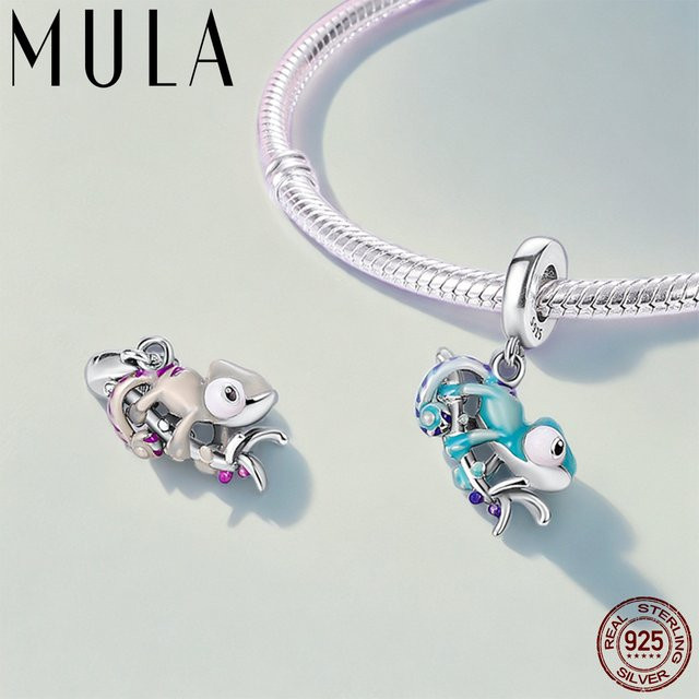 MULA Charm Chamäleon, 925 Silber, Kristallkugel, Damen - Bild 1