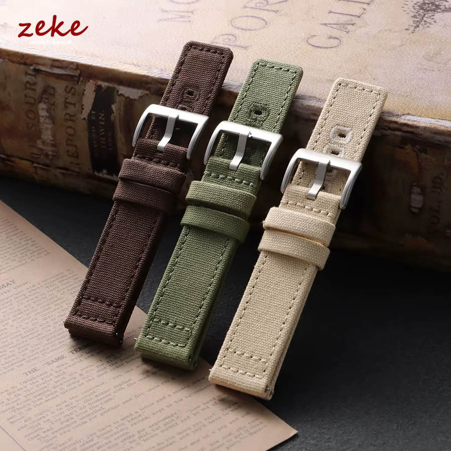 crazyband Uhrenarmband Stoff, Textil/NATO, Herren, Schwarz - Bild 4