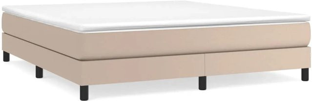 vidaXL Boxspringbett Hybrid mit Matratze in Cappuccino-Braun, B/T/H: 180 x 200 x 203 cm, Kunstleder - Bild 1