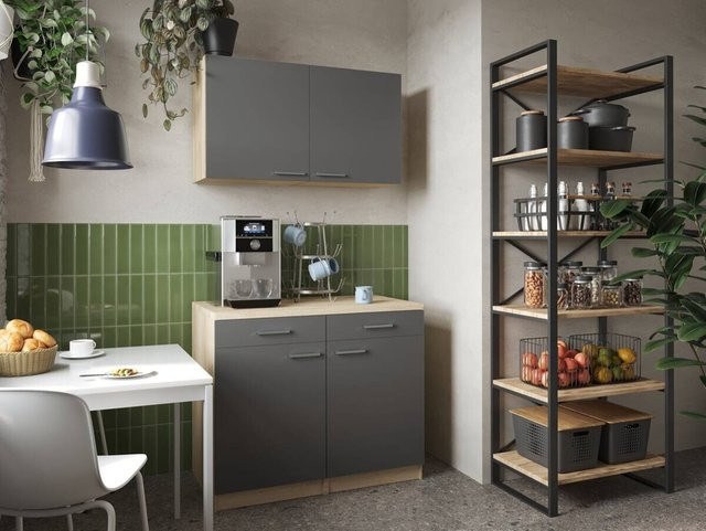 Respekta Küchenmöbel-Set Merle in Grau, moderne Anbauküche mit Soft-Close-Türen, Breite: 100,53 cm, Höhe: 200 cm, Tiefe: 60 cm - Bild 5
