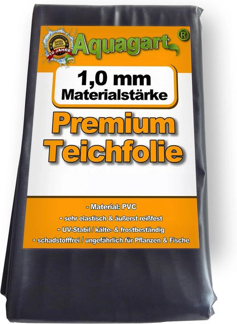 Aquagart Teichfolie aus PVC in Schwarz, B: 4 m, T: 2 m, Stärke: 1,0 mm - Bild 1