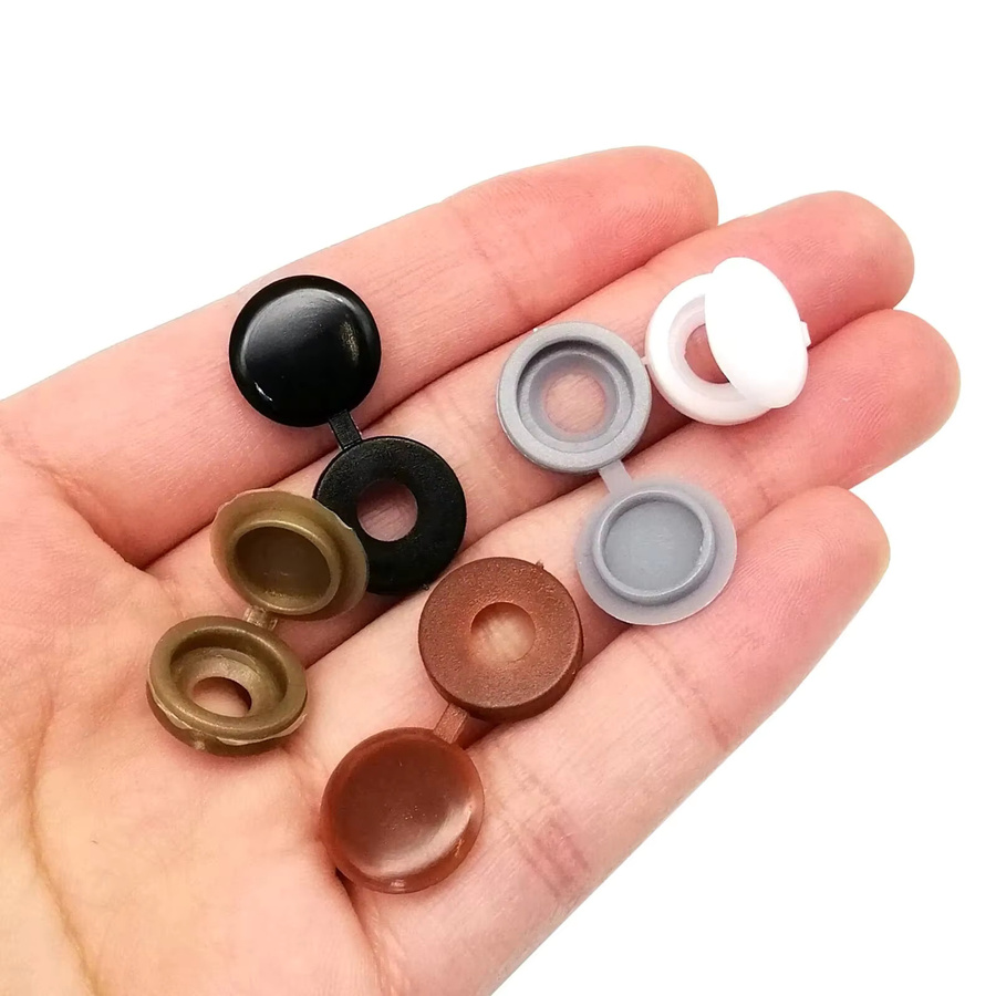HZYUEGOU 100er Set Kunststoff Abdeckkappen aus Nylon in Grau zum Verstecken von Schrauben und Bolzen für Möbel und Auto - Bild 2