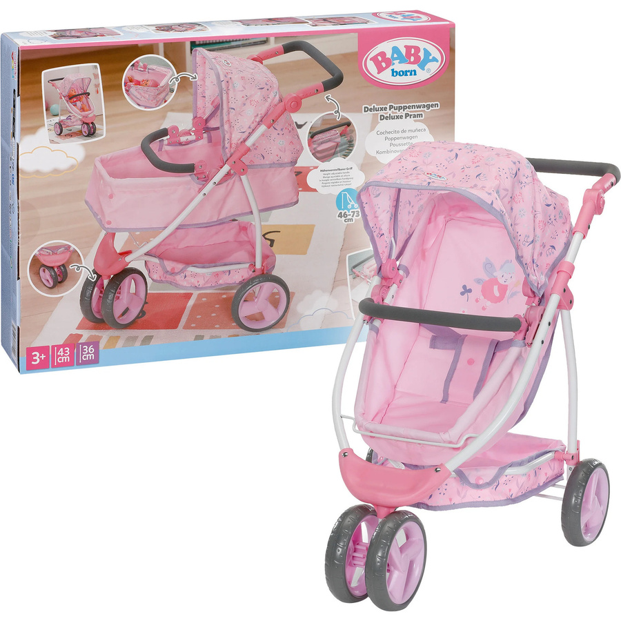 BABY born Deluxe Puppenwagen Blumen, ab 3 Jahre - Bild 1
