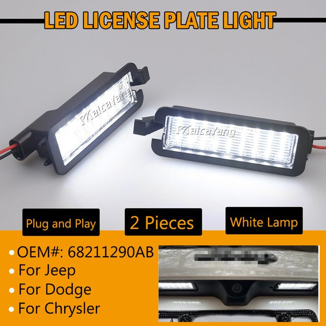 Malcayang 12V LED Kennzeichenbeleuchtung in Schwarz für Dodge Charger und Challenger - Bild 1