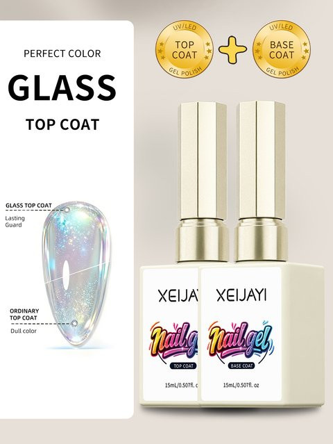XEIJAYI Gel-Nagellack, 2er-Set, Klar, Glänzend, 15 ml - Bild 1