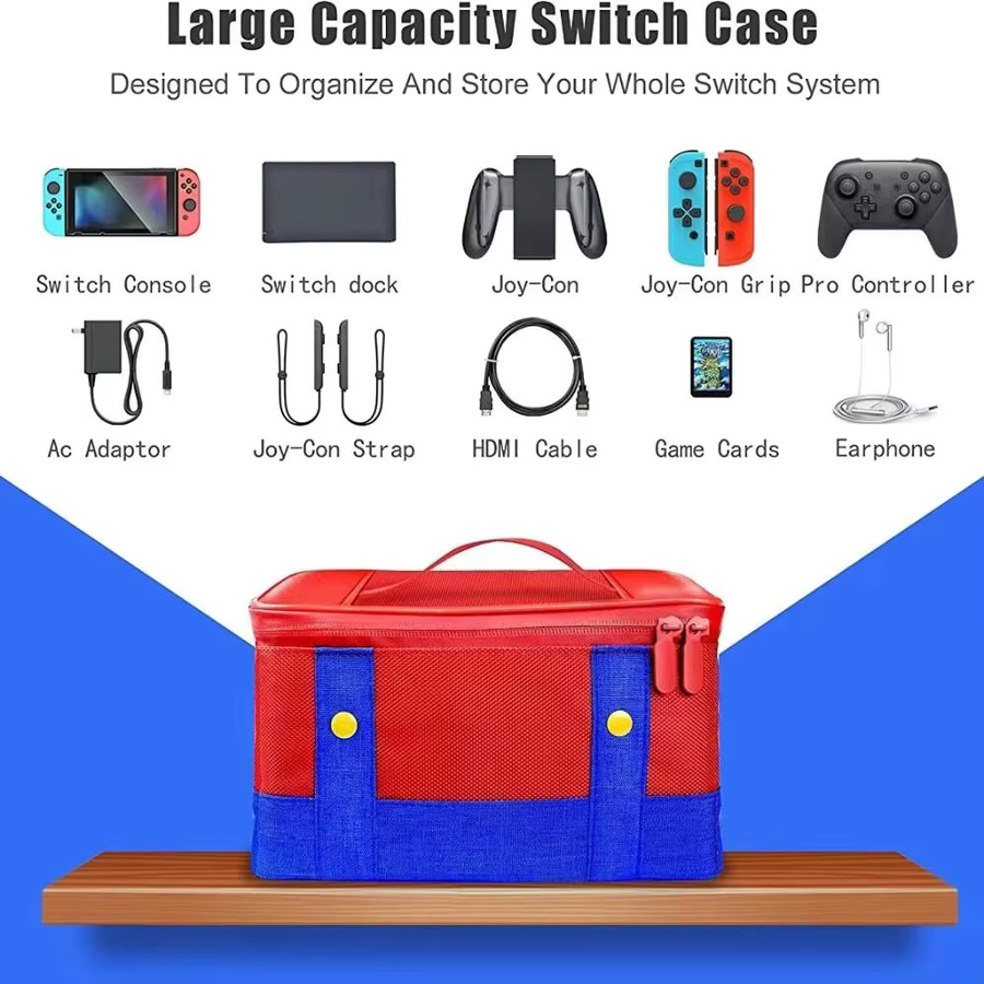 Stoßfeste Tragbare Schutzhülle aus Nylon für Nintendo Switch OLED in Rot - Bild 4