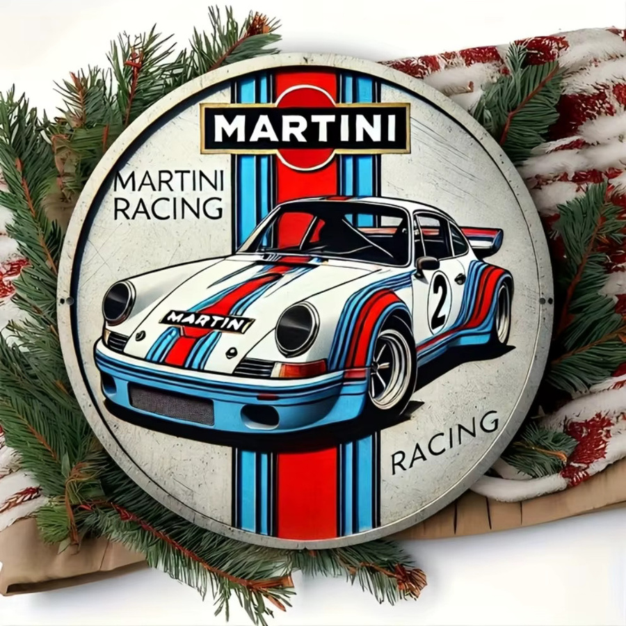 HELLOYOUNG Metallschild mit Martini-Rennmotiv als Wanddekor, B/H: 20 x 20 cm - Bild 3
