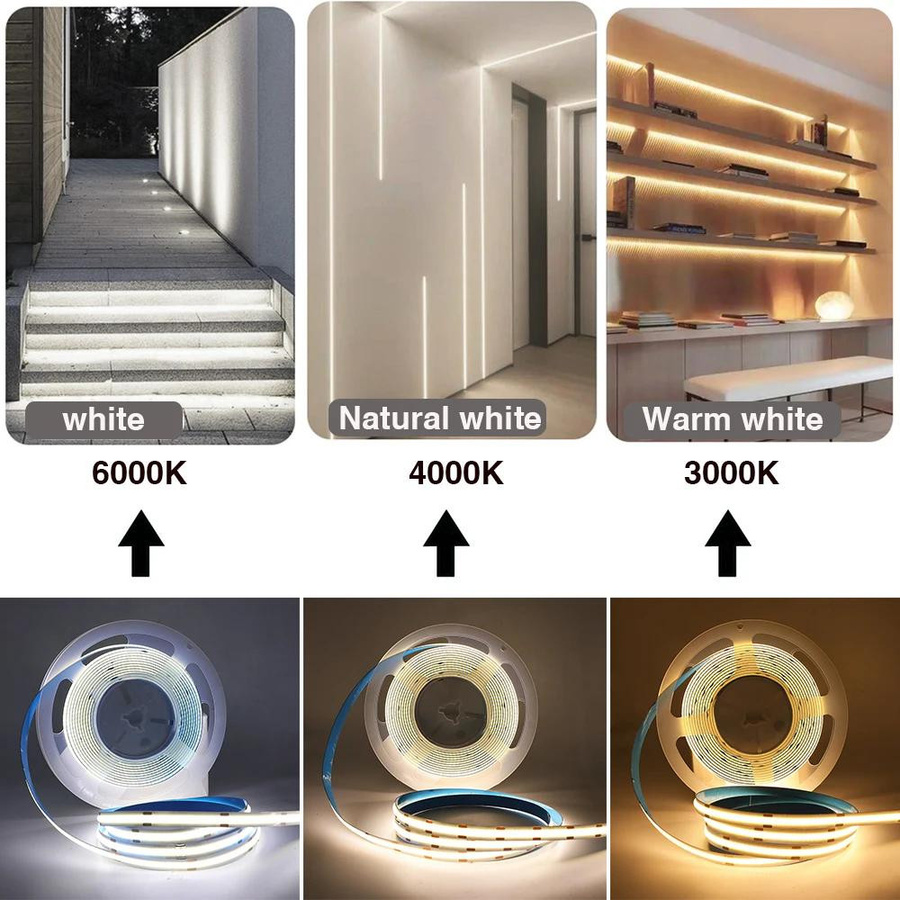 MnnWuu COB LED Streifen Grün 12V mit 480 LEDs/m für lineare Beleuchtung - Bild 4