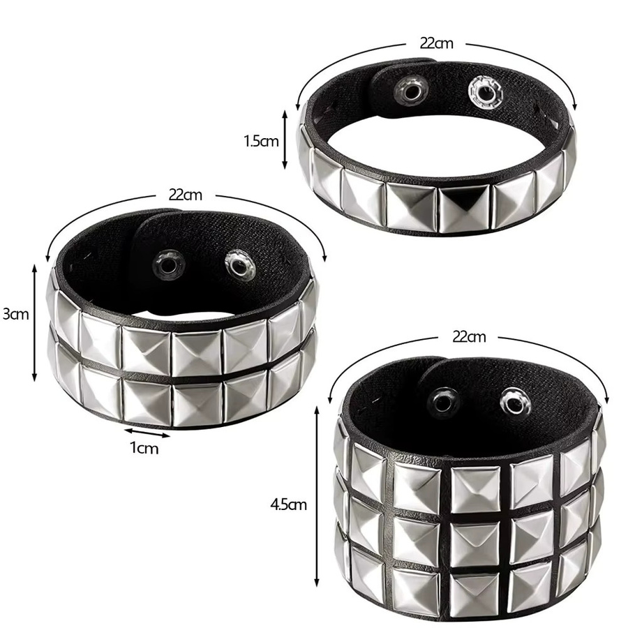 SUMENG Armband, Nieten, Silber, Unisex - Bild 3