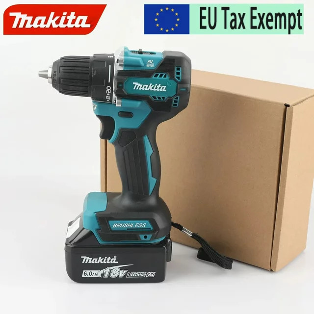 Makita DDF487 Akku-Bohrschrauber 18V bürstenlos mit 40Nm, 1700 U/min und 13mm Schnellspannbohrfutter, XPT Twin LED, kompatibel mit Makita 18V LXT Akku-Werkzeugen - Bild 1