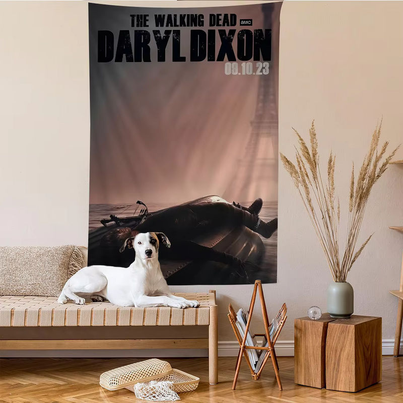 The Walking Dead Daryl Dixon Wandteppich Porträt Textil Wanddeko mehrfarbig - Bild 3
