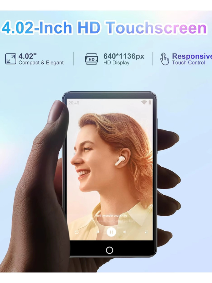 Joliker MP3-Player mit Bluetooth und WLAN, 80 GB Android MP4-Player mit Rückkamera und Spotify-Unterstützung, Schwarz - Bild 4