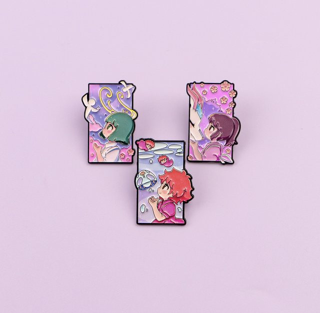 Bandai Drachen-Emaille-Pins, 3-teiliges Set, Anime-Film Broschen - Bild 1