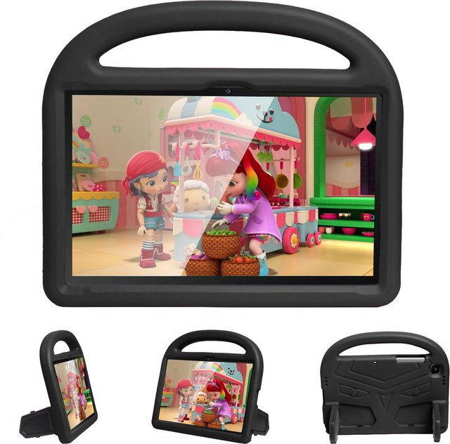 Samsung Galaxy Tab A7 10,4 Zoll Schutzhülle aus weichem EVA mit Cartoon-Spatzen-Design und Ständer in Schwarz für SM-T500 SM-T505 SM-T507 - Bild 1