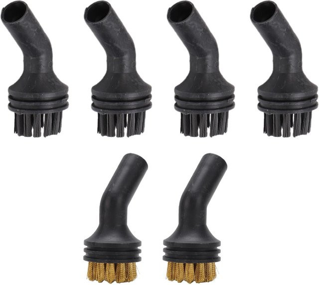 Fishine 6er-Pack Dampfreiniger Bürstenköpfe aus Messing und Nylon mit Aufbewahrungsbox in Grau und Schwarz - Bild 1