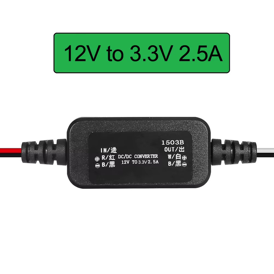 VIBRATITE Wasserdichter DC-DC-Abwärtswandler Spannungsregler Konverter 12 V zu 3,3 V 2,5 A in Schwarz - Bild 2