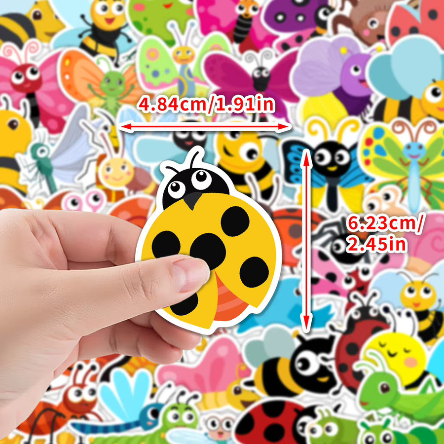 50 Stück wasserfeste Cartoon-Insekten-Graffiti-Aufkleber in Multicolour von BulingBulingStickers Store - Bild 4