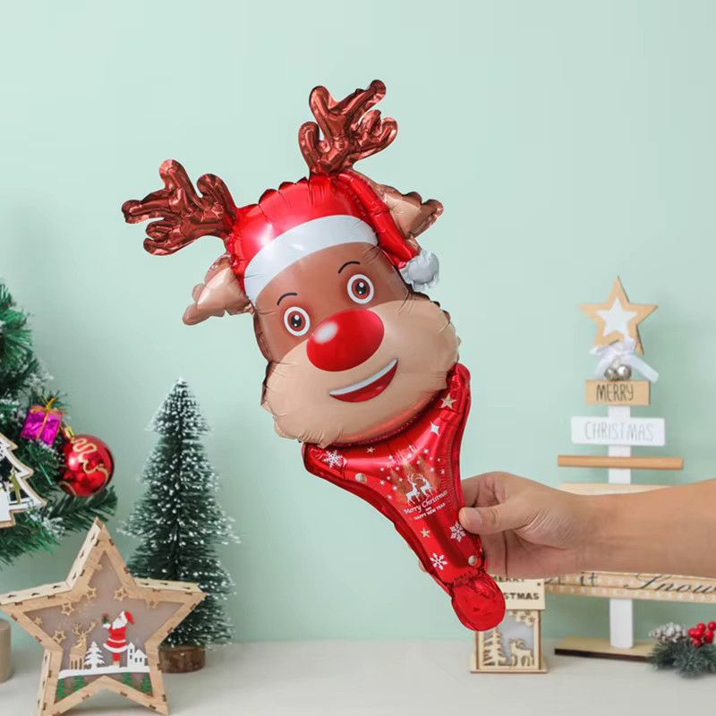 ZYF Weihnachts Handheld Ballon Set mit 15 Teilen in verschiedenen Motiven wie Santa, Schneemann, Elch und Lebkuchenmann, Multicolor - Bild 3