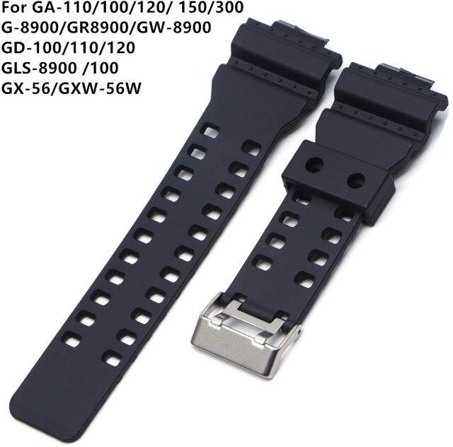 Casio G Shock Uhrenarmband Silikon, 16 mm, schwarz, Herren - Bild 1