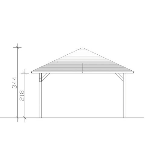 Skan Holz Pavillon Cannes 3 aus Fichte in Nussbaum braun lasiert, Breite: 424 cm, Tiefe: 424 cm - Bild 4