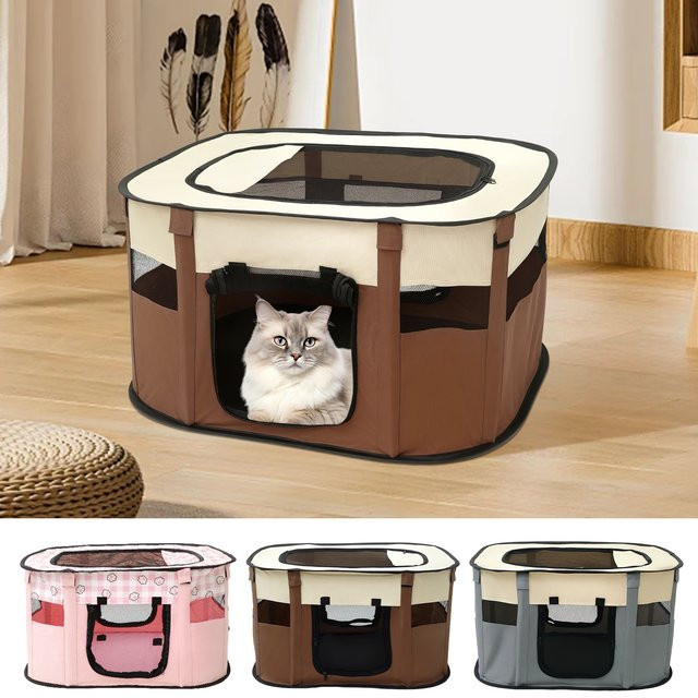 Willstar Faltbares Katzen- und Hundenest in Grau mit Dachkette und wasserdichtem Haustierzelt als tragbarer Laufstall - Bild 1