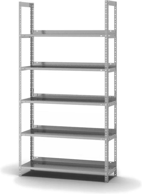 PROREGAL Aktenregal aus verzinktem Stahl mit 5 Ebenen, H x B x T: 185 x 100 x 30 cm - Bild 1