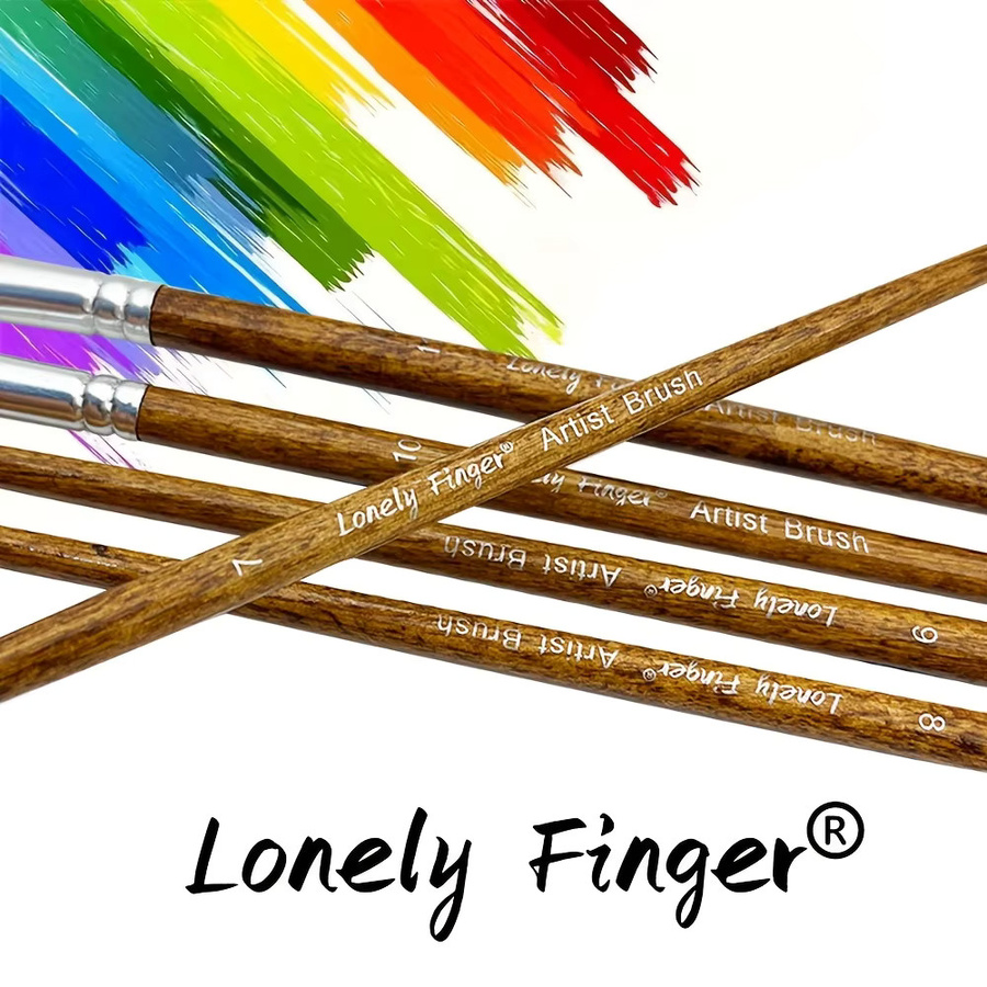 Lonely Finger Künstlerpinsel-Set aus Nylon mit 48 Teilen in Silber, Weiß und Multicolour für feine Details - Bild 5