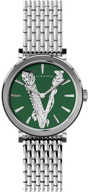 Versace Damenuhr, Quarz, Edelstahl, Grün, 36 mm, 5 ATM - Bild 1