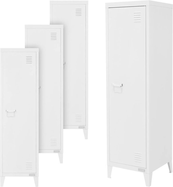 ML-Design 4er Set Aktenschrank aus Stahl in Weiß, B/T/H: 38 x 38 x 137,5 cm - Bild 1