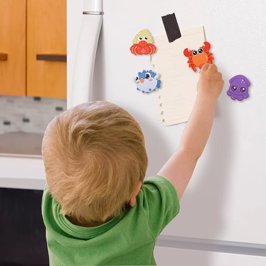 10er-Pack 2D Meerestier-Magnete aus Kunststoff in Multicolour für Kühlschrank, Spülmaschine und Whiteboard - Bild 2