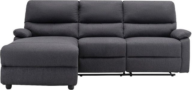 Vente-unique Relaxsofa Lunano in Anthrazitgrau mit L-Form und elektrischer Sitzfunktion - Bild 1