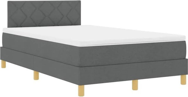 vidaXL Boxspringbett mit Matratze Hybrid-Design in Grau, B/T: 120 x 193 cm - Bild 1